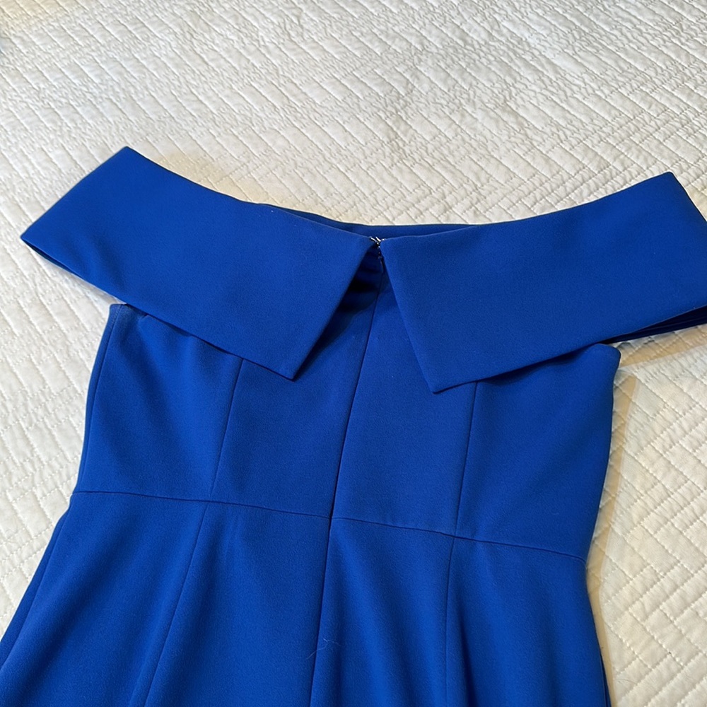 Calvin Klein off the shoulder Royal Blue knee length dress - Picture 4 of 5